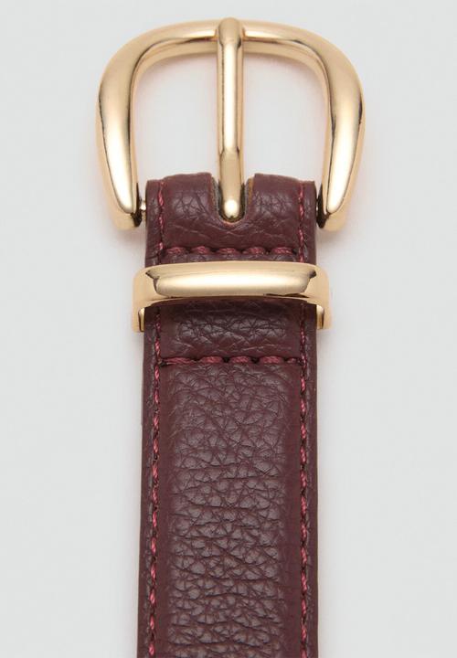 MANGO - Laminas belt - dark red