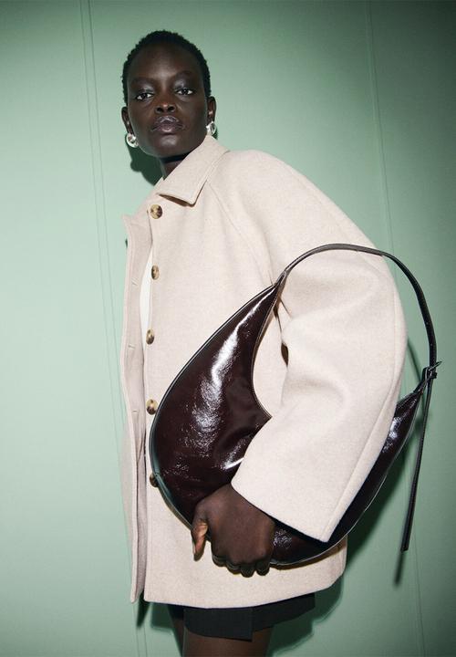 MANGO - Coat jade - medium brown