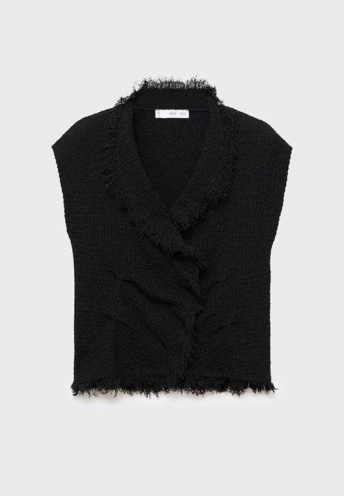 MANGO - Top fringes - black