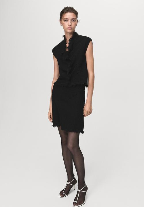 MANGO - Top fringes - black