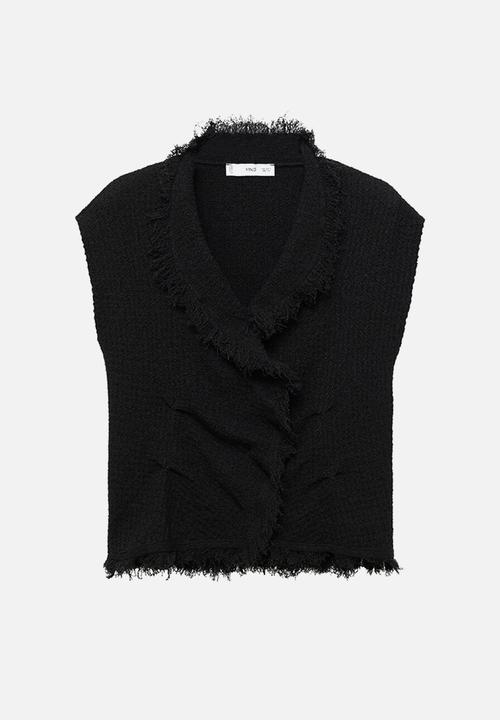 MANGO - Top fringes - black