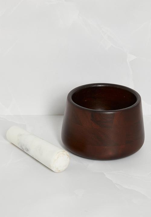 Sixth Floor - Wooden Pestle & Mortar - Natural