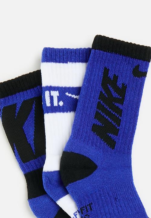 Nike - Nike dri-fit sport crew socks 3-pack - game royal