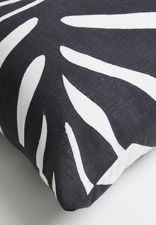 Sixth Floor - Coral printed cushion cover - black & white