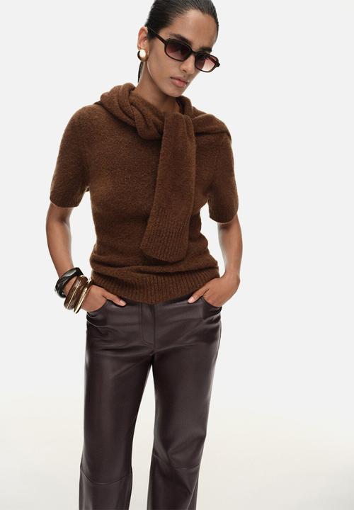MANGO - Trousers connie - dark brown