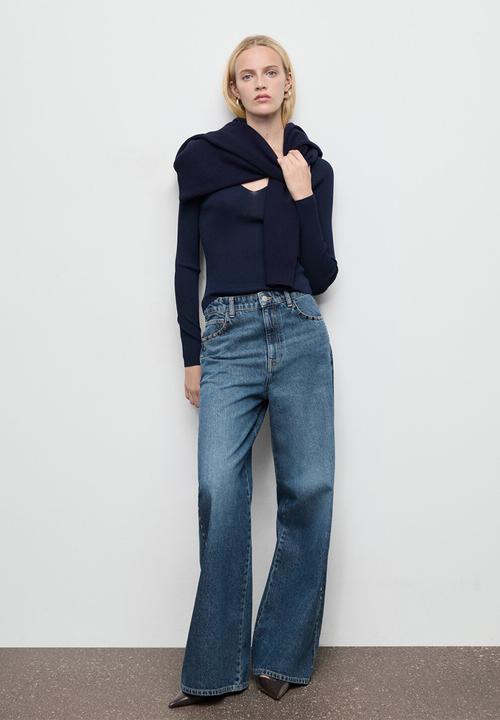 MANGO - Jeans studs - open blue