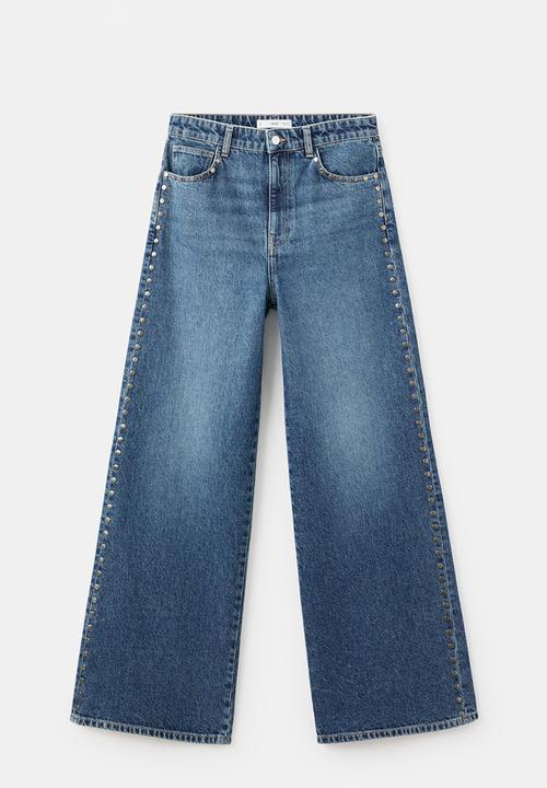 MANGO - Jeans studs - open blue
