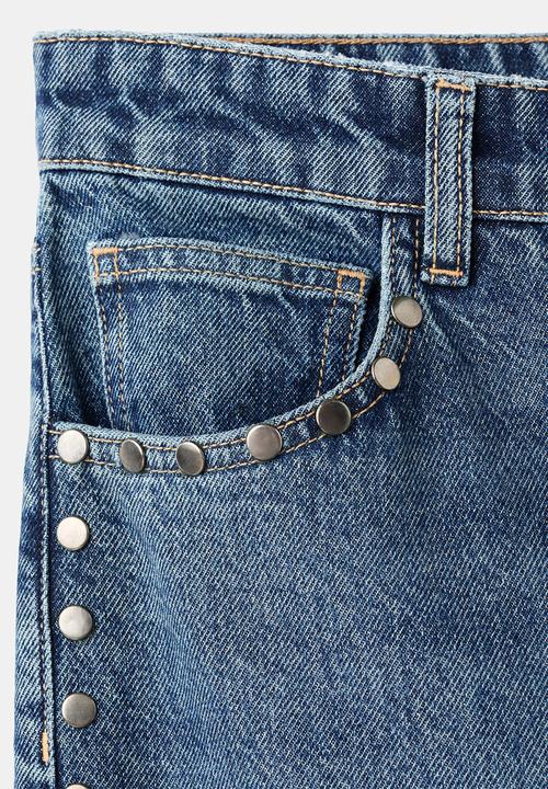 MANGO - Jeans studs - open blue