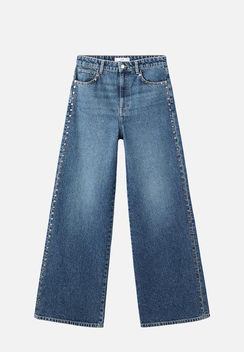 MANGO - Jeans studs - open blue