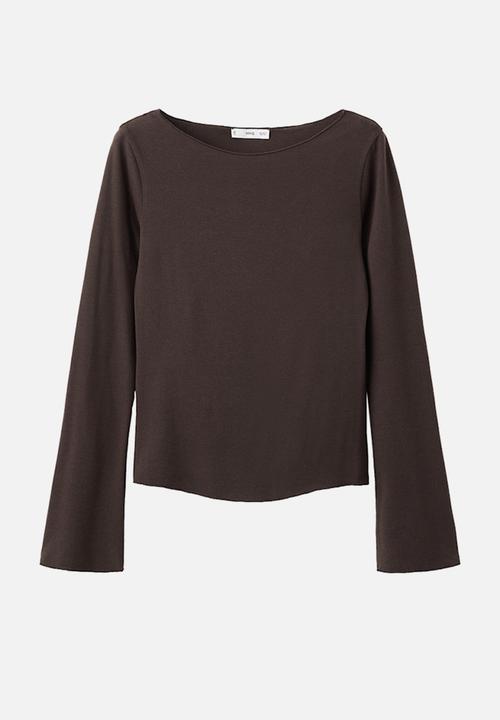 MANGO - T-shirt ani - brown