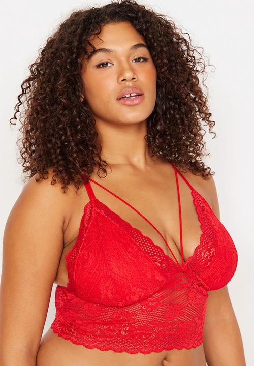 Trendyol - Plus size lace bustier - red