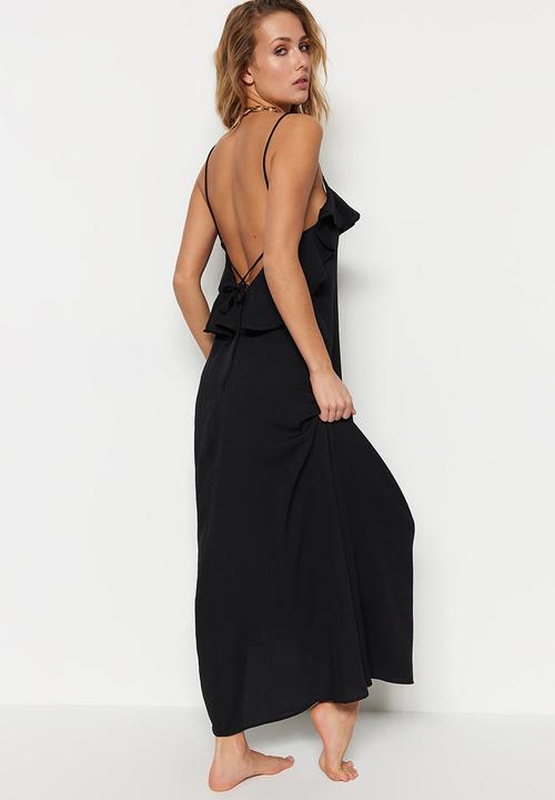 Trendyol - Maxi Woven Sleeveless A line Dress - Black