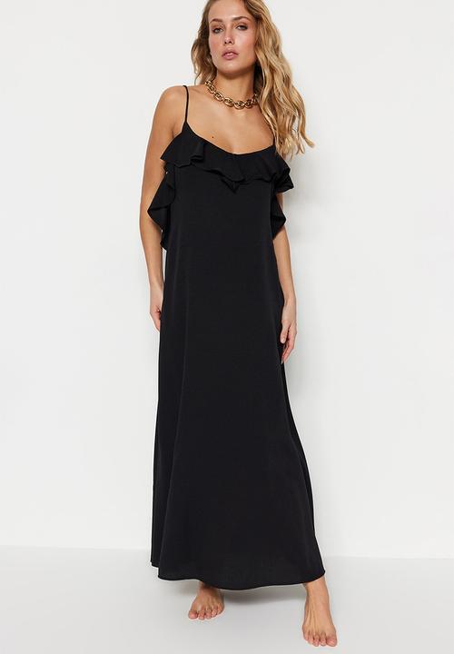 Trendyol - Maxi Woven Sleeveless A line Dress - Black