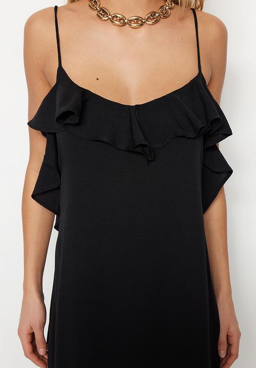 Trendyol - Maxi Woven Sleeveless A line Dress - Black