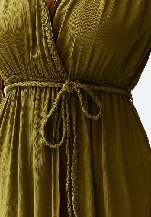 Trendyol - Midi Woven Dress - Green