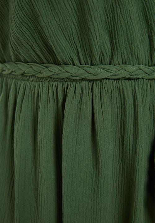 Trendyol - Midi Woven Dress - Green