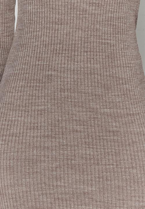 Trendyol - Mini Knit Bodycon High Neck Dress - Grey