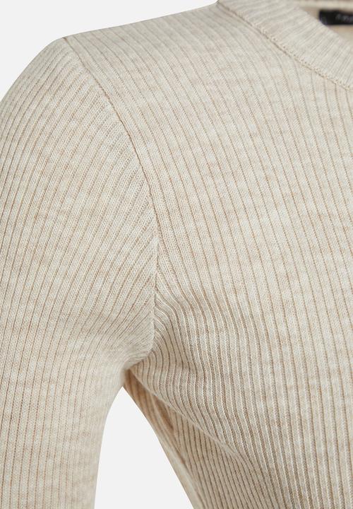 Trendyol - Midi Knit Dress - Ecru