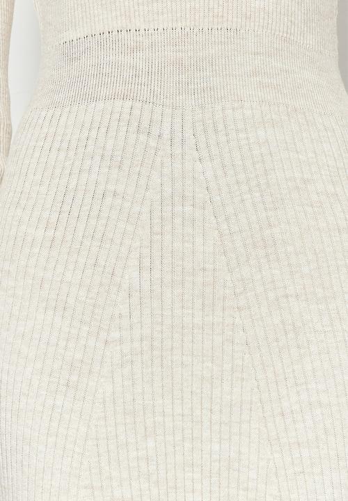Trendyol - Midi Knit Dress - Ecru