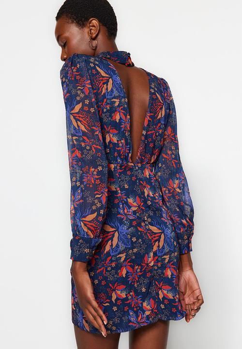 Trendyol - Mini Woven A line Open Back Dress - Multi