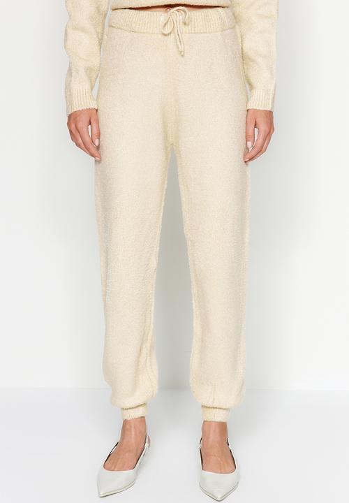 Trendyol - Button Detail Knitwear Bottom-Top Set - Stone