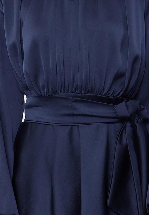 Trendyol - Maxi A line High Neck Woven Dress - Navy