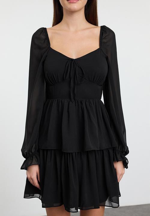 Trendyol - Mini Woven A line Dress - Black