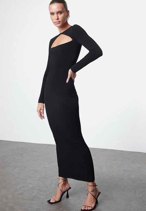 Trendyol - Maxi Knit Bodycon Formal  Dress  Dress - Black