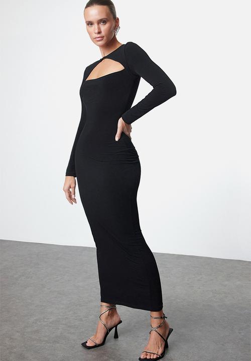 Trendyol - Maxi Knit Bodycon Formal  Dress  Dress - Black