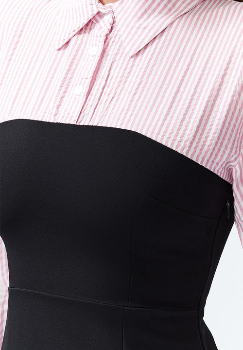 Trendyol - Mini Aline Woven Dress - Pink/Blk