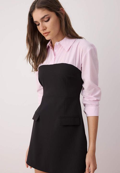 Trendyol - Mini Aline Woven Dress - Pink/Blk