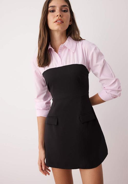 Trendyol - Mini Aline Woven Dress - Pink/Blk