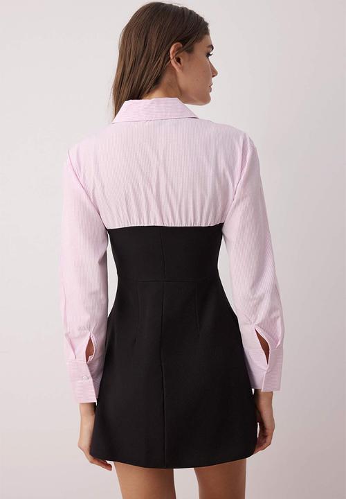 Trendyol - Mini Aline Woven Dress - Pink/Blk
