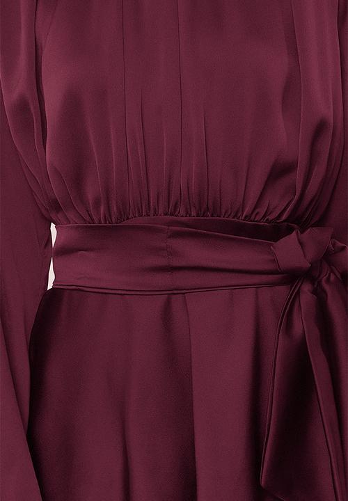 Trendyol - Maxi A line High Neck Woven Dress - Burgundy