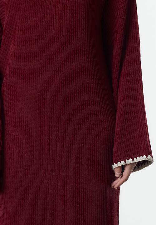Trendyol - Maxi Straight cut knitwear Dress - Red