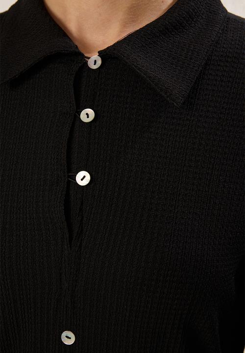 Trendyol - Maxi Woven Shirt Dress - Black