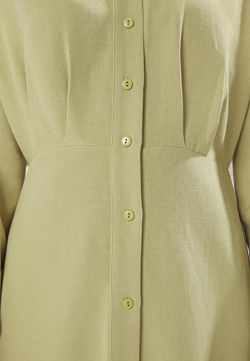 Trendyol - Maxi Woven  Buttoned Dress - Khaki