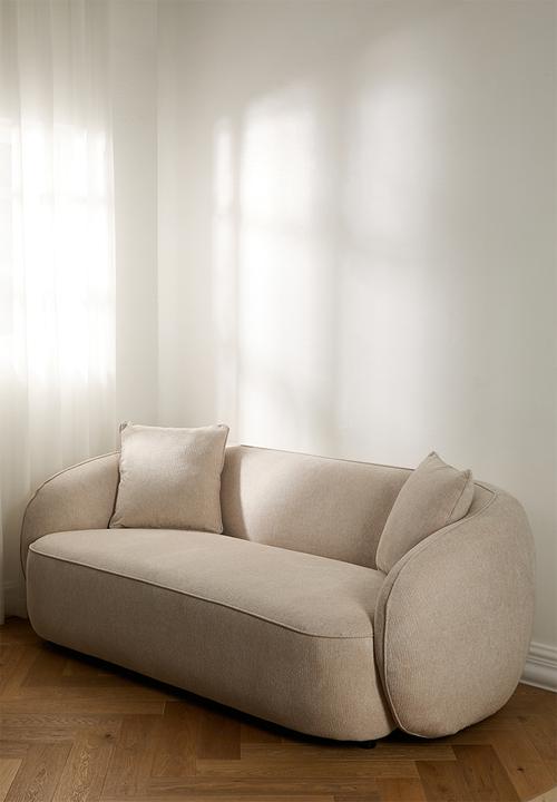 Sixth Floor - Max Curved 3 Seater Sofa - Oatmilk