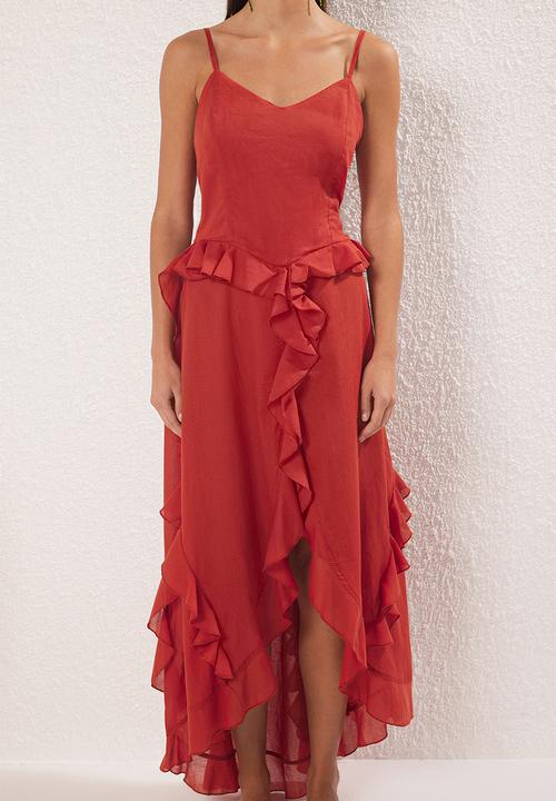 Trendyol - Maxi  Ruffle Detail  Dress - Red