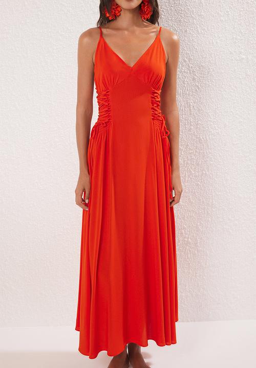 Trendyol - Maxi A line Woven Dress - Red