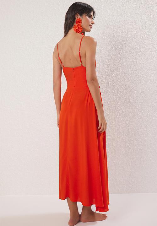 Trendyol - Maxi A line Woven Dress - Red