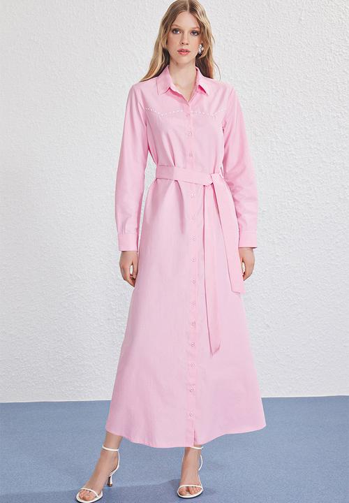 Trendyol - Maxi Casual Woven Dress - Light Pink