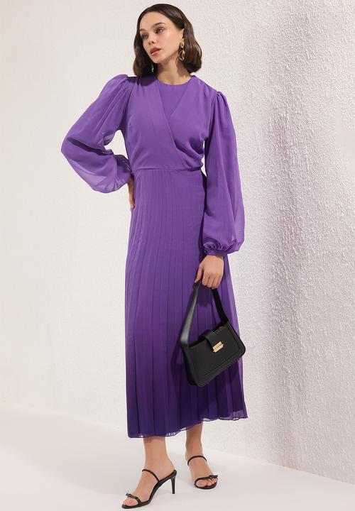 open lace back dress Jade Printed Maxi Dress with Butterfly Sleeves Lavender M/L main image 0