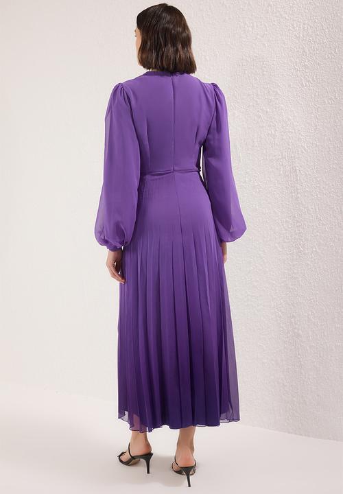 Trendyol - Maxi Woven Peasant Sleeved  Dress - Purple