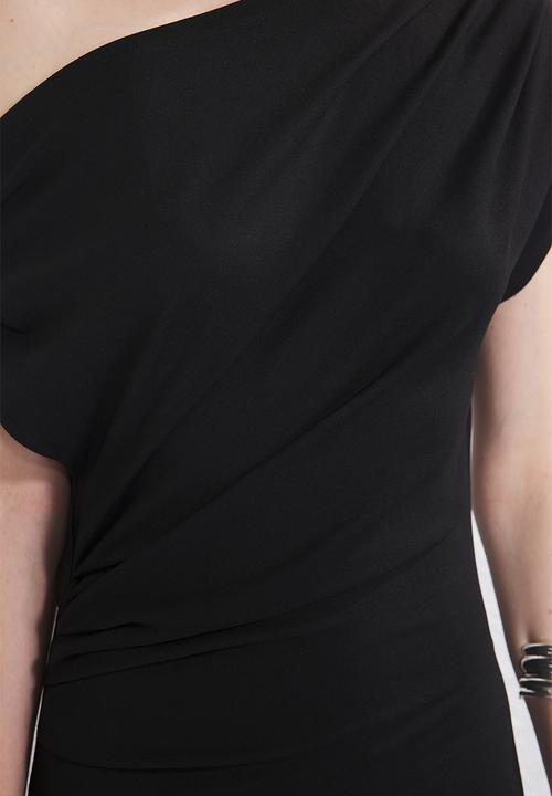 Trendyol - Midi Straight Cut Knit Dress - Black