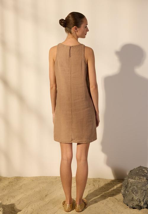 Trendyol - Mini Aline Woven Dress - Tan