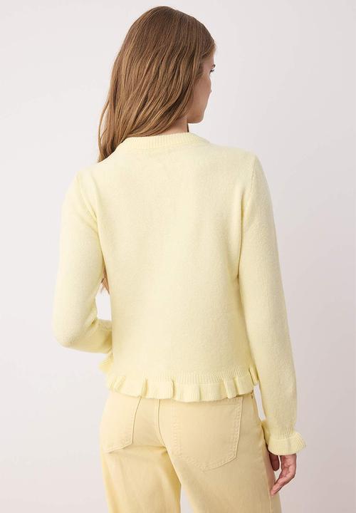 Trendyol - Button Detailed Soft Textured Knitwear Cardigan - Gelb