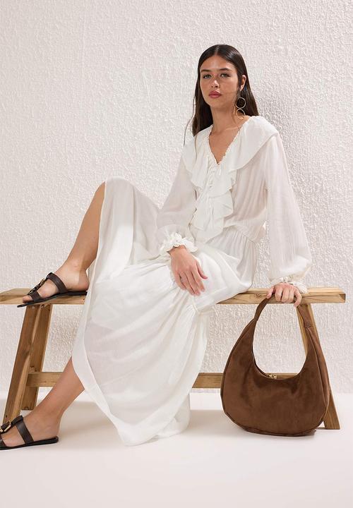 Trendyol - Maxi Aline Woven Dress - Ecru