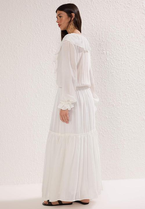 Trendyol - Maxi Aline Woven Dress - Ecru