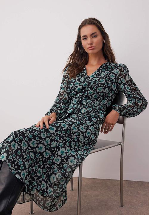 Trendyol - Midi Aline Woven Dress - Floral Green